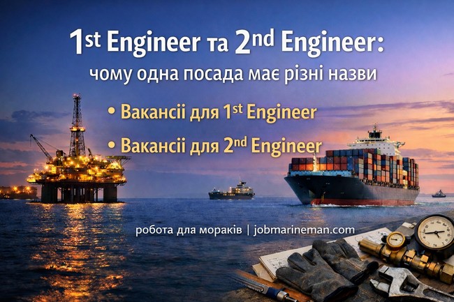 1st Engineer та 2nd Engineer чому одна посада має різні назви Вакансії для 1st Engineer Вакансії для 2nd Engineer робота для моряків  jobmarineman.com.jpg